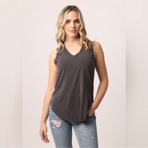 NWT ANOTHER LOVE | Esther V-Neck Tank Dark Grey, M